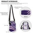 thumbnail image 6 of HELLHERO Birthday Holiday Gift Lightweight Adjustable Shoulder Strap Crossbody Bag Stylish for Outdoor Travel Daily Use, Purple Geometric Floral, 6 of 7
