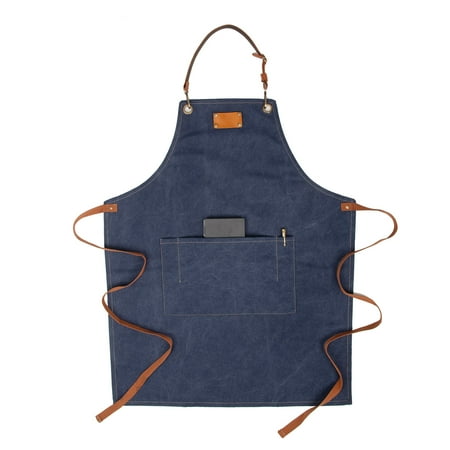 

Kitchen Cooking Apron with Pocket Washable Adjustable Vintage Canvas Bib for Chef Server Waitress Painting Artist Baking Supplies