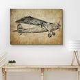 thumbnail image 2 of PixonSign Canvas Print Wall Art Vintage Biplane Side Profile on Brown Background Transportation Airplanes Illustrations Realism Contemporary Aerial Fun Sepia for Living Room, Bedroom, Office - 16"x24", 2 of 5