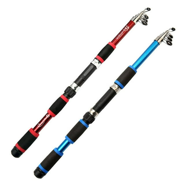 MesaSe Canne à Pêche Télescopique Spinning Ultra Dure 1,8 mm Sections Courtes Perche de Mer (Bleu)