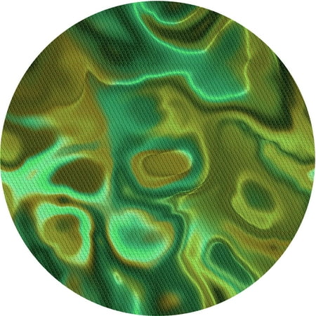 

Ahgly Company Indoor Round Patterned Dark Forest Green Area Rugs 8 Round