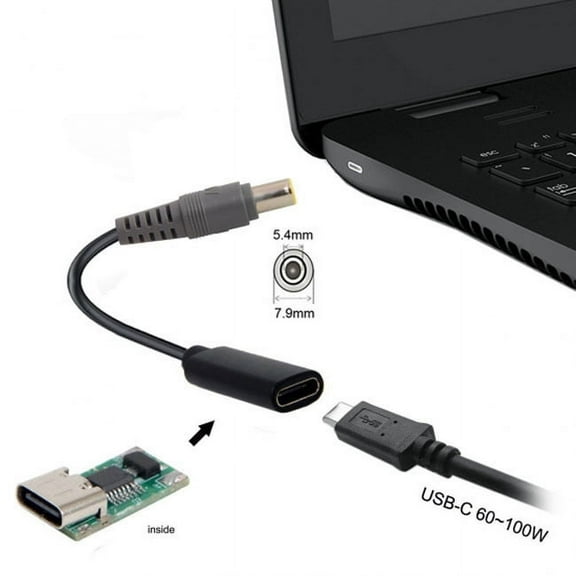 JSER Type C USB-C Female Input to DC 7.9*5.4mm Power PD Charge Cable fit for Laptop 18-20V