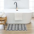 thumbnail image 6 of Mohawk Linkage Bath Mat Soft Absorbent Quick Dry Machine Washable Non-Slip Bathroom Mat, White/Indigo, 17" x 24", 6 of 8