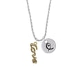 thumbnail image 2 of Delight Jewelry Goldtone Crystal Script ''Love'' Silvertone Script Initial Disc - Q - Charm Necklace, 20"+3", 2 of 4