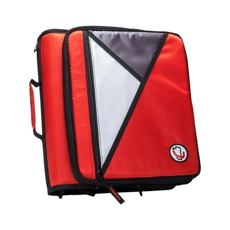 Case it zip binder, 1.5 inch d ring,removable laptop/tablet pockt, red