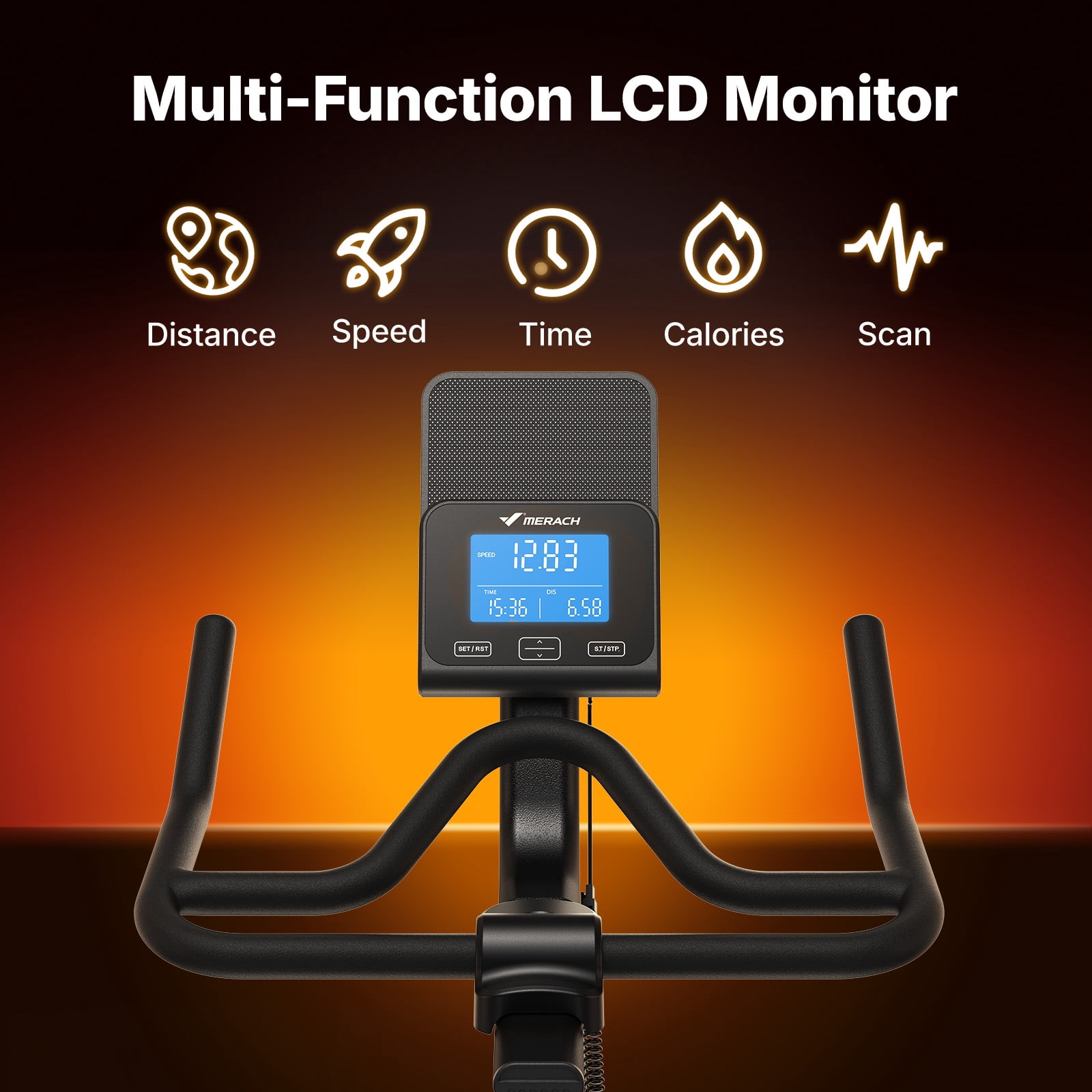 MERACH Exercise Bike with Self-Generating Power, 16-Level Electric Magnetic Resistance, 40LBS Flywheel, Bluetooth App Control, 350LBS Capacity Indoor Cycling Bike with Adjustable Seat & Handlebars