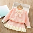 thumbnail image 2 of adviicd Cute Outfits for Girls Girl's Two Piece Outfits Crew Neck Long Sleeve Blouse and Skirt Set (RD2,12-18 Months), 2 of 3