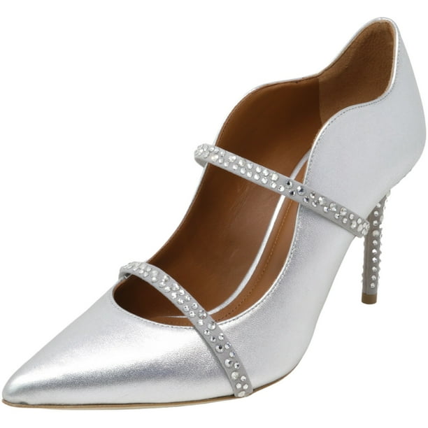 Malone Souliers Women s Maureen Metallic Crystal Pump Silver