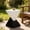Black + White + Magnesium Oxide, variant on TESS Modern Hourglass Side Table – Handcrafted Accent End Table for Living Room, Bedroom, or Office, Space Saving Nightstand with Wood-Like Texture, Black, 12.5x12.5x18 Inches