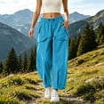 thumbnail image 2 of Athletic Pants for Womens Solid Color Drawstring Elastic Waist Drying Hiking Pants with Pockets 3XL, 2 of 6