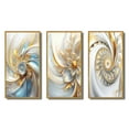 thumbnail image 2 of Designart "Spiraling Amidst Opulent Fractals In Gold And White V" Fractals Framed Wall Art Set Of 3 - Gold Transitional Frame Gallery Set For Office Decor, 2 of 6