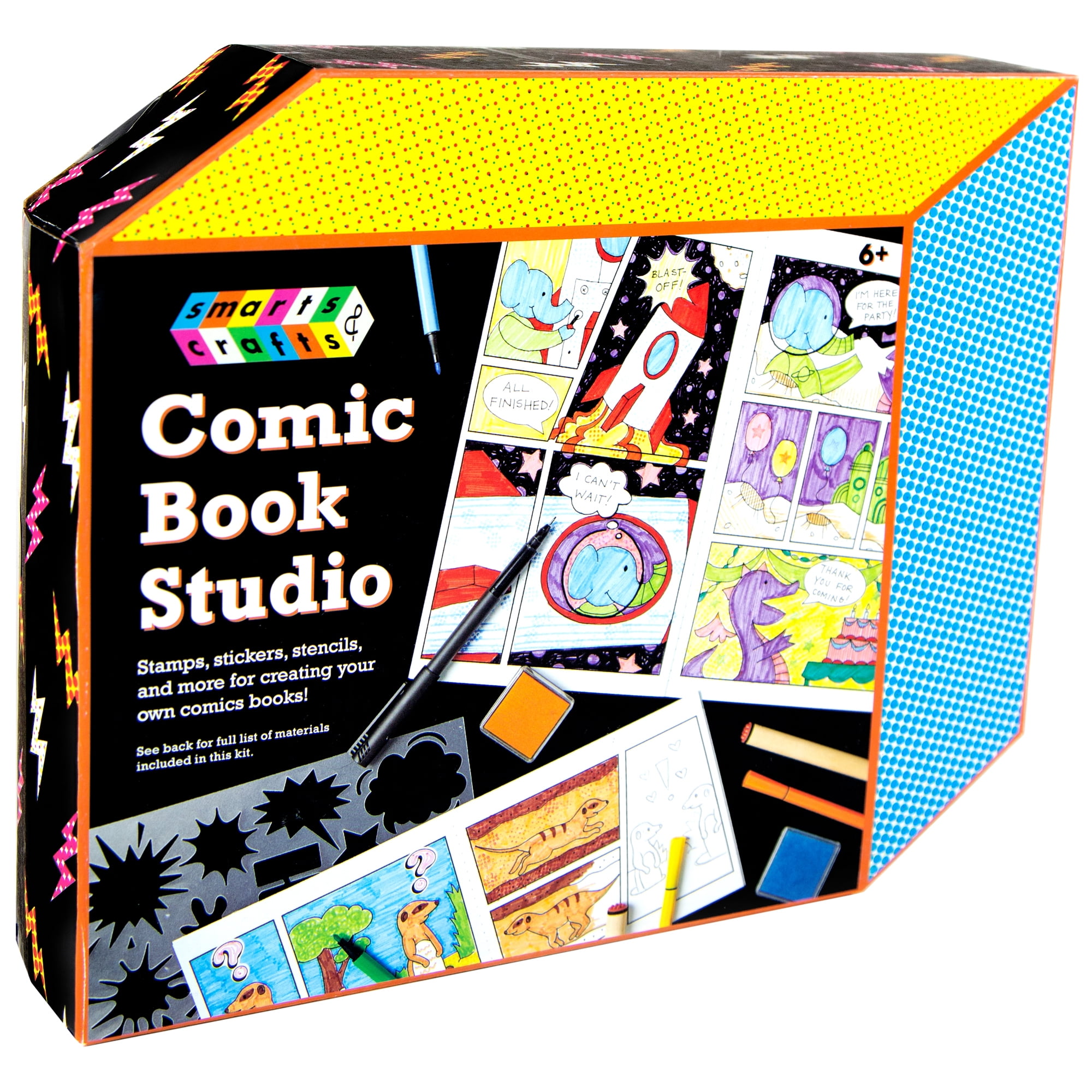 Smarts & Crafts Unisex Make Your Own Comic Book Studio Kit, 33 Pieces,  Unisex, Kids & Teens