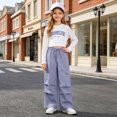 thumbnail image 2 of Girls 2-Piece Outfit Sets Long Sleeve Sweatshirt Shirts And Cargo Jogger Pants Outfits Girls Sets Kaprioy Girls Clothes Fall Winter, 2 of 7