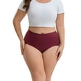 thumbnail image 4 of INNERSY Women's Plus Size Cotton Underwear XL-5XL High Waisted Briefs Panties 5-Pack(5XL,Dark Vintage), 4 of 8