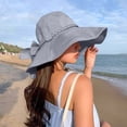 thumbnail image 5 of Noric Women's Wide Brim Sun Hat Floppy Summer Hat with Bow UV Protection Beach Hat for Vacation Garden, 5 of 7