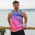 thumbnail image 6 of Cauagu Rainbow Glitter Cute Print Men's Sleeveless Muscle Shirts,Tank Tops Quick Dry Workout Tank Top Gym Muscle Tee Fitness Bodybuilding T Shirt for Men-Small, 6 of 7