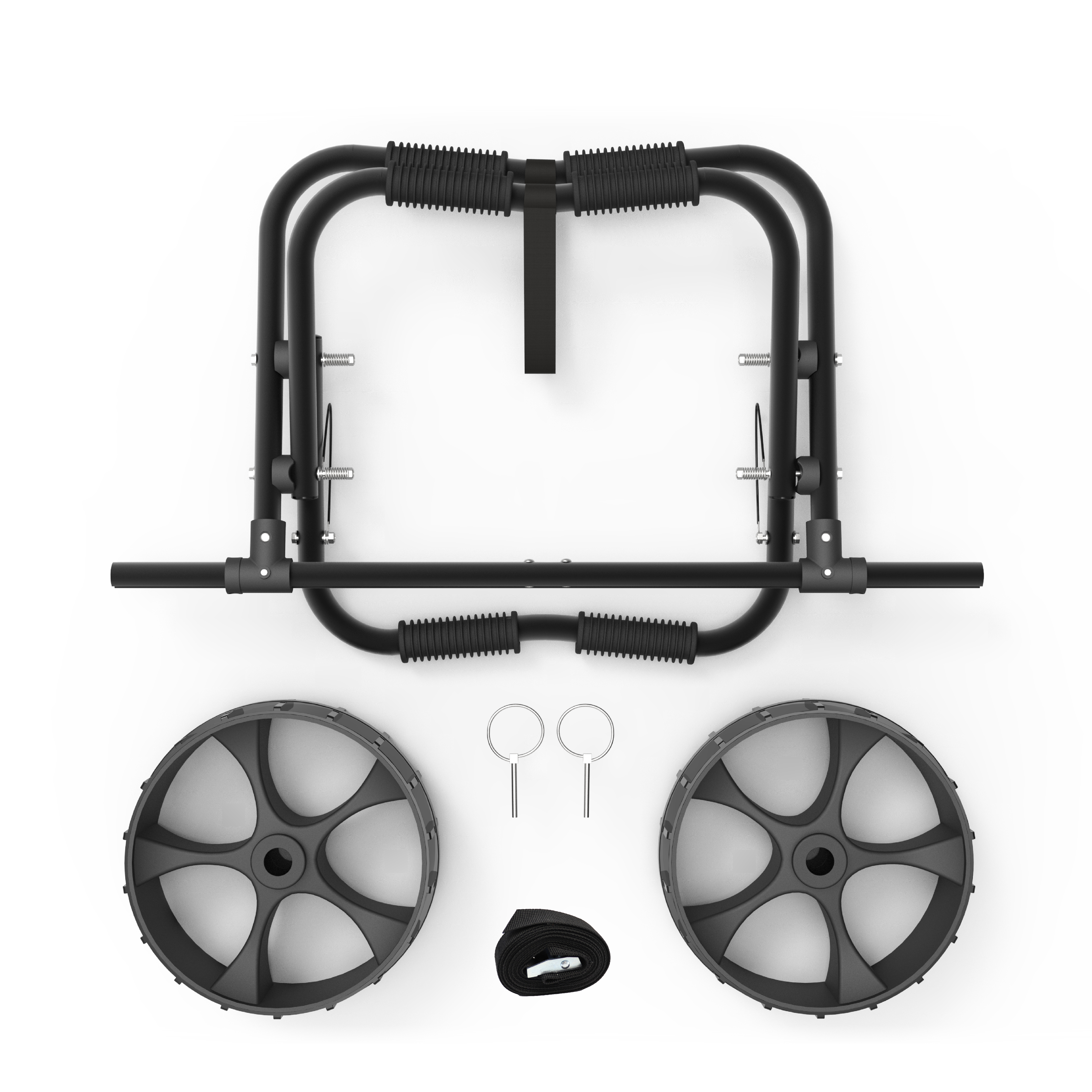 FDB 200LBS Universal Folding Bend Kayak Canoe Boat Carrier Dolly Trailer Tote Trolley Transport Cart Wheel for Carrying Kayaks, Canoes, Paddleboards, Float Mats, Boats Black