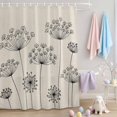 thumbnail image 2 of Shower Curtain Black Dandelion Shower Curtains for Bathroom Decor, Waterproof Polyester Shower Curtain Set with Hooks, Standard Size 72" x 72" Beige, 2 of 9