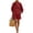 Wine, variant on Cotton Linen Sets for Women 3/4 Sleeve Top Shorts Set Casual Summer Loungewear Set Beach Outfit