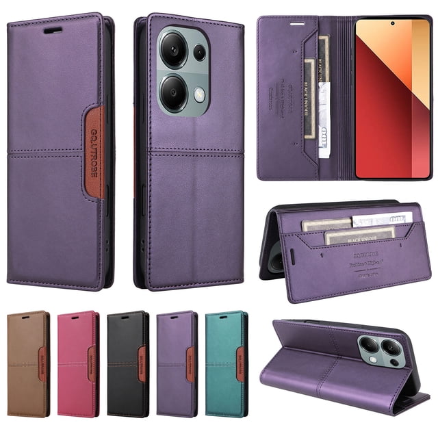 Funda Cartera GANGXUN para Xiaomi Redmi Note 13 Pro 4G – Ranuras para Tarjetas, Bloqueo RFID