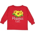 thumbnail image 3 of Inktastic Hawaii Girl Hibiscus Flowers Girls Long Sleeve Toddler T-Shirt, 3 of 5