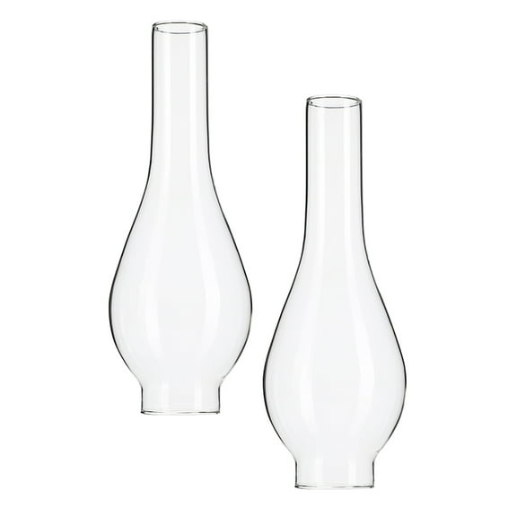 HOMEMAXS  2 Pcs Kerosene Lamp Glass Shade Replacement Antique Transparent