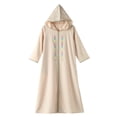 thumbnail image 2 of EnJoCho Muslim Girl Dress Abaya Kids Islamic Kaftan Ramadan Prayer Long Robe Button Down Batwing Sleeve Gown Dress, 2 of 8