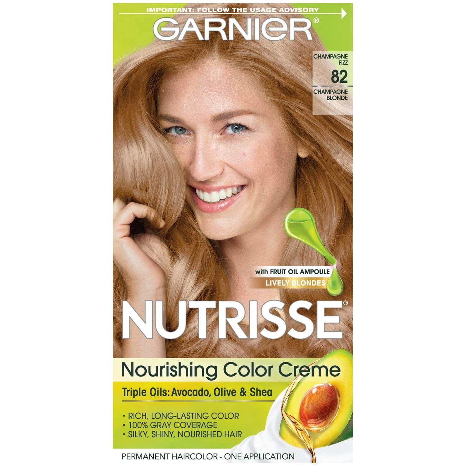 Garnier Nutrisse Nourishing Hair Color Creme, 82 Champagne Blonde, Fizz ...