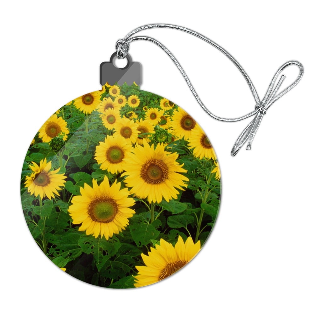 Field of Sunflowers Acrylic Christmas Tree Holiday Ornament