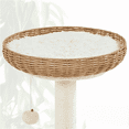 thumbnail image 5 of Yaheetech 29" Tall Rattan Cat House with Soft Cushion & Scratching Post, Beige, 5 of 10