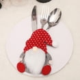thumbnail image 5 of KYAIGUO 1PCS Christmas Knife Fork Bag Santa Cutlery Holders Non-woven Faceless Doll 6.7X4.3X0.9inch(White Dot Hat), 5 of 7