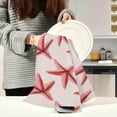 thumbnail image 3 of Watercolor Pink Starfish Tea Towels Set of 1 Sea World Kitchen Dish Cloth with Hanging Loop, 18"x28"Lint-Free Absorbent Towel for Kitchen Drying Wiping and Cleaning, 3 of 7