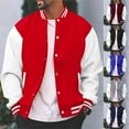 thumbnail image 2 of YAYUBA Men's Varsity Baseball Jacket Casual Letterman Bomber Jacket Windbreaker Lightweight Jacket,Black,XL, 2 of 6