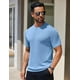 thumbnail image 3 of Camiseta COOFANDY de punto casual de manga corta para hombre, azul claro, 3 of 9
