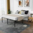 thumbnail image 3 of FDW Heavy Duty Metal Platform Bed Frame, Queen, 18'' Height, Noise-Free and Easy Assembly, No Box Spring Needed, 3 of 7