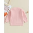 thumbnail image 4 of Suealasg Little Girls Fall Winter Sweaters 6M 1T 2T 3T 4T Kids Girls Long Sleeve Letter Embroidery Knit Pullovers Tops Autumn Casual Knitwear Clothes for Toddler Baby Girls, 4 of 9
