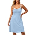 thumbnail image 3 of WAGUTH Womens Oversized Nightgown Lace Trim Ruched Cami Dress Soft Casual Sleeveless Sleepwear for Home Wear, 3 of 8