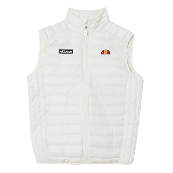 ellesse chaleco acolchado para hombre BARDY - Chaleco, sin mangas, cuello alto, cierre de cremallera Blanco S (Small)