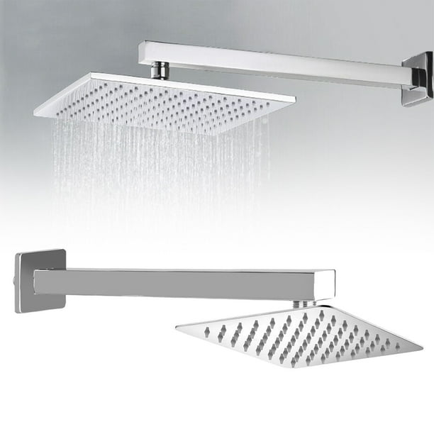 Eeekit 16 Shower Extension Arm Stainless Steel Square Ceiling Wall Head Universal Rain Chrome Mounted Silver Com Eeekit 16 Shower Extension Arm, Rain Shower Head With Extension Arm