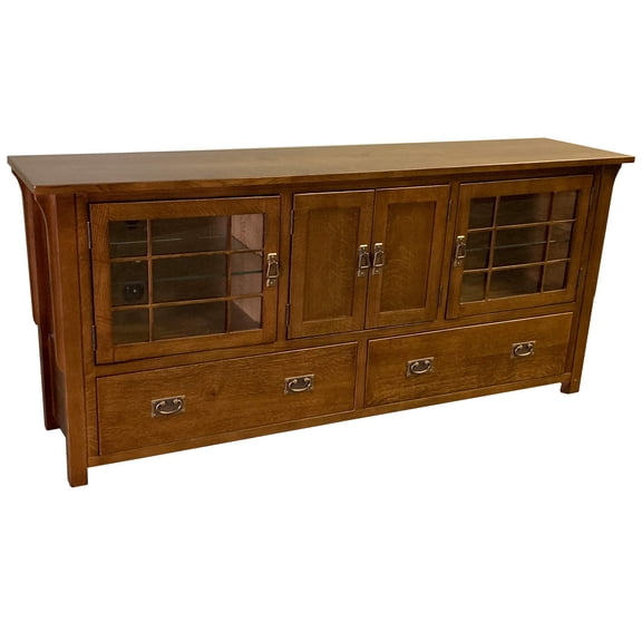 Pemberly Row Modern Wood TV Stand for TVs up to 72" in Walnut