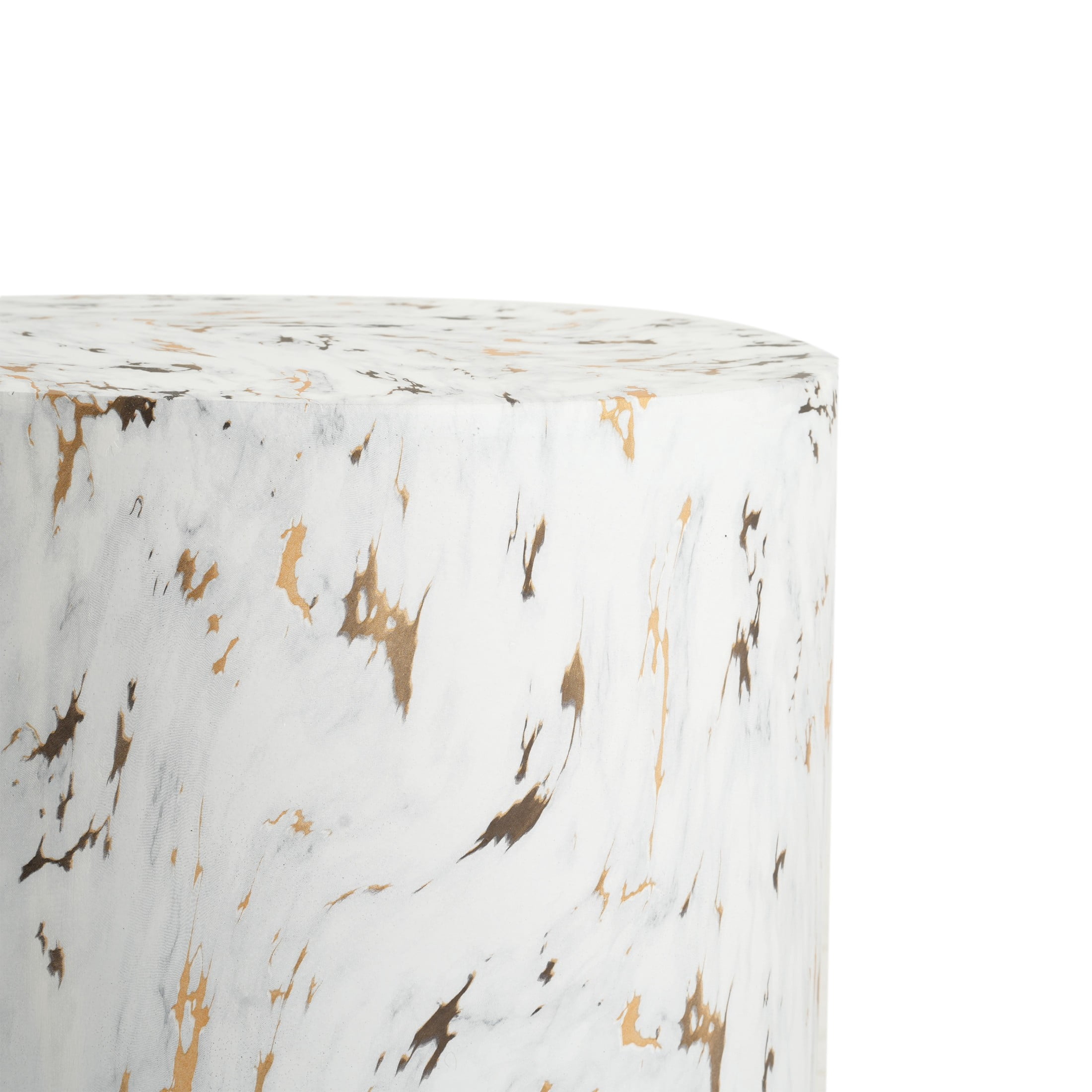 Christopher Knight Home Modern Lightweight MGO Accent Side Table with Drum Shape, Alabaster