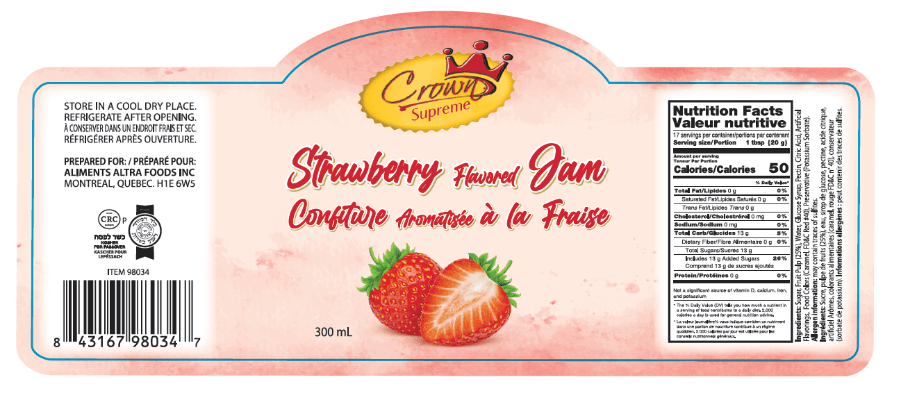 Crown Supreme Confiture Fraise KPY 340g