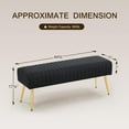 thumbnail image 2 of SSyao 44 Inch Bedroom Ottoman Bench, Upholstered End of Bed Bench with Gold Legs for Living Room Bedroom Dinning Room Entryway-Black, 2 of 9