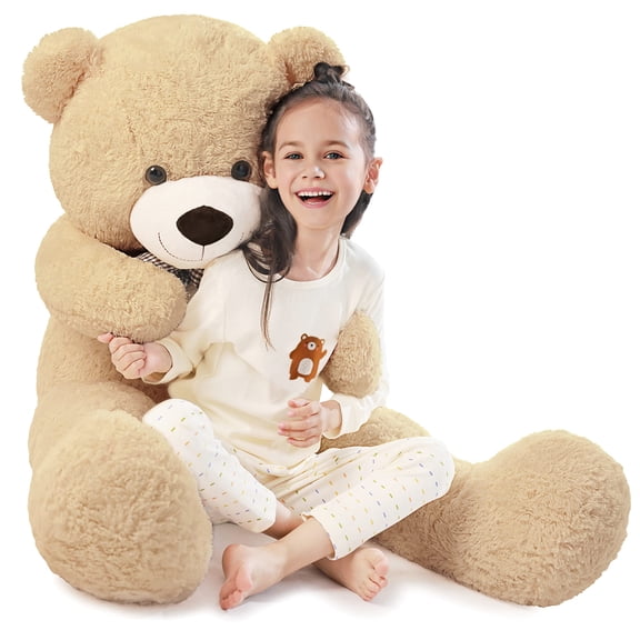 PayUSD Giant Teddy Bear Stuffed Animals for Kids 4ft 47in Big Stuffed Bear Toddler Large Plush Toy for Christmas Valentines Easter Baby Shower Girlfriend Boyfriend Wife Girls Boys, Brown