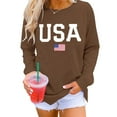 thumbnail image 2 of OUSITAID T-Shirts Graphiques Décontractés à Manches Longues pour Femmes, Col Rond, Chandails en Molleton, Pull-Over, Hauts pour Femmes, 2 of 6