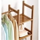 thumbnail image 5 of Closet Armables para Ropa, Organizador de Entrada de Bamb&uacute; con 2 Cajones Plegables, 6 Ganchos y 5 Estantes, Soporte para Ropa, Zapatos, Abrigos para Pasillo, Dormitorio(80x30x158 cm), 5 of 5
