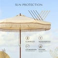 thumbnail image 4 of LAGarden BOHO 9' Fringe Patio Umbrella with Tassels UPF50+ Boho Style 5-Year-Non-Fading for Outdoor Yard Market Butter Twisted Root, 4 of 9