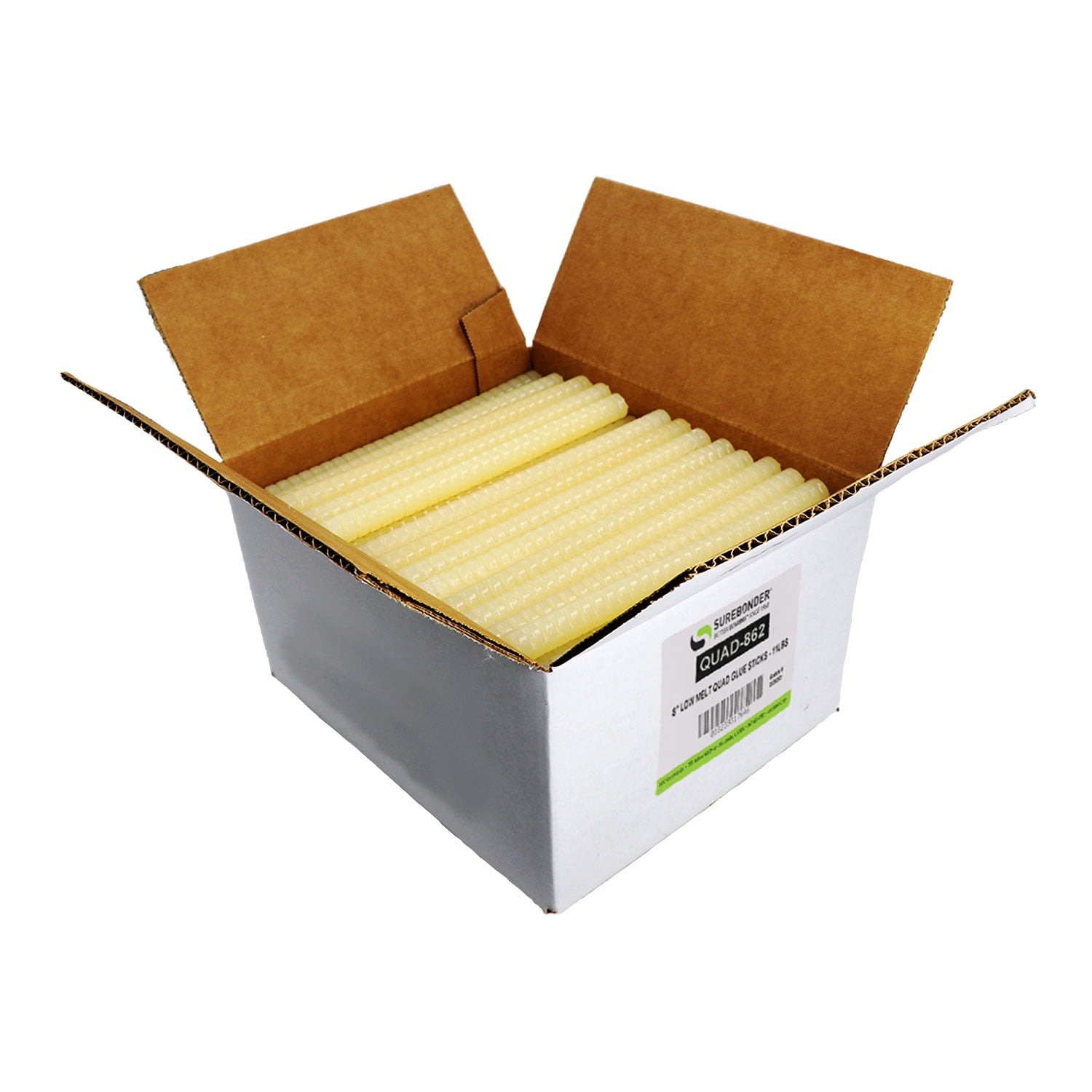 QUAD-862 Low Temperature Packaging Glue Sticks for 3M™ Quadrack Glue Guns - 5/8" x 8" | 11 lb Box