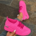 thumbnail image 4 of Womens Sneakers Comfortable Fashion Shoes, Lightweight Anti Slip Casual Tennis Walking Shoes for Gym Travel Work,Hot Pink Size 41, 4 of 6