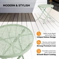 thumbnail image 5 of Chic Hollow Pattern Outdoor Folding Side Table with Durable Rust-Resistant Coated Iron, Suitable for Indoor and Outdoor Porch, Deck, Balcony and Pool, Green, 5 of 9